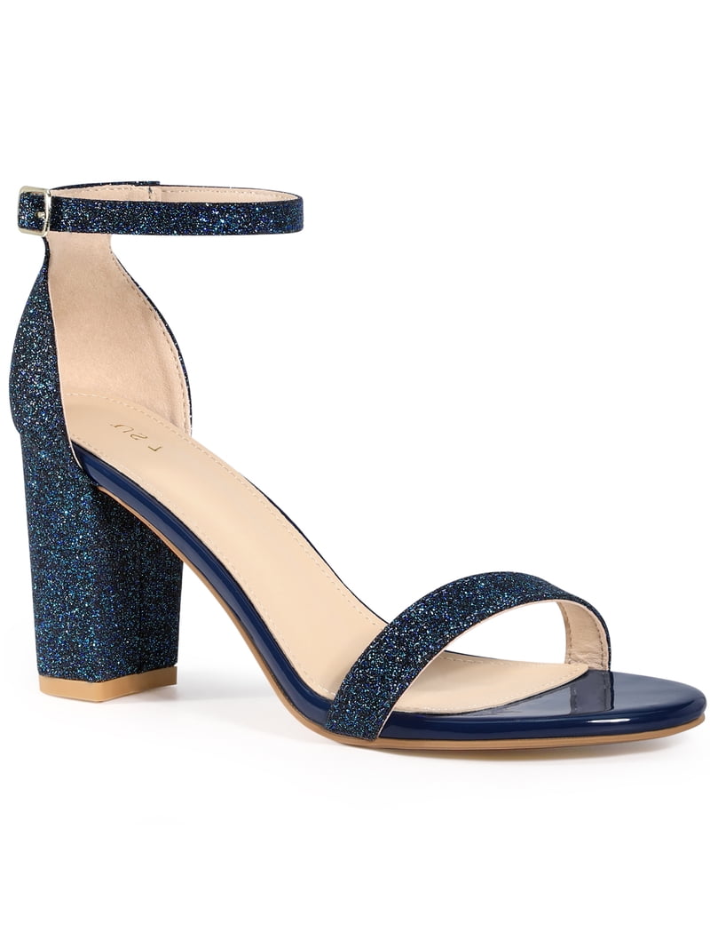 navy blue open toe dress shoes NIB Badgley Mischka GOODIE satin open toe pump evening bridal Heels Navy 6.5