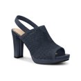 thumbnail image 1 of BLISSFUL STEP Women's Peep Toe Slingback Platform Heels Block Heels Sandals Navy Blue 6.5, 1 of 8