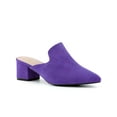 thumbnail image 1 of BLISSFUL STEP Women's Slide Mules Pointed Toe Chunky Heel Purple 11, 1 of 7