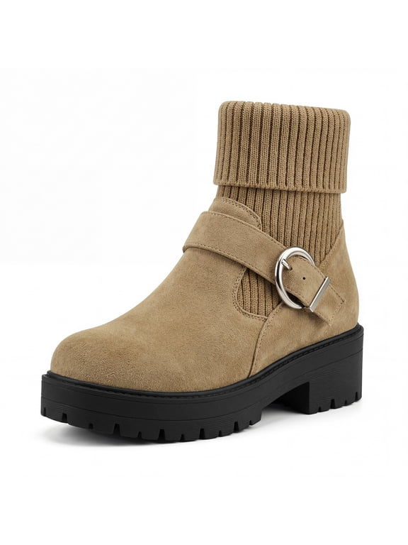 Women's Warm Winter Snow Shoes Ankle Anti-Slip Outdoor Comfortable Boots Camel 7.5