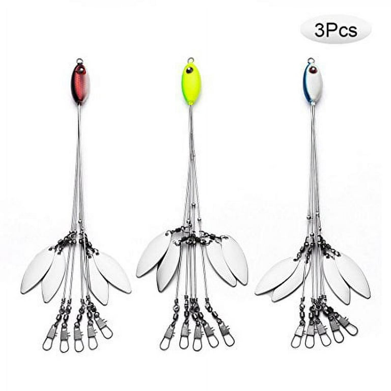 BLISSWILL Alabama Umbrella Rig Fishing Lures Set 5 Arms Alabama Rig Kit  with Multi-Lure Spinner Baits Willow Blade Ultralight Lure 3Pcs for Bass