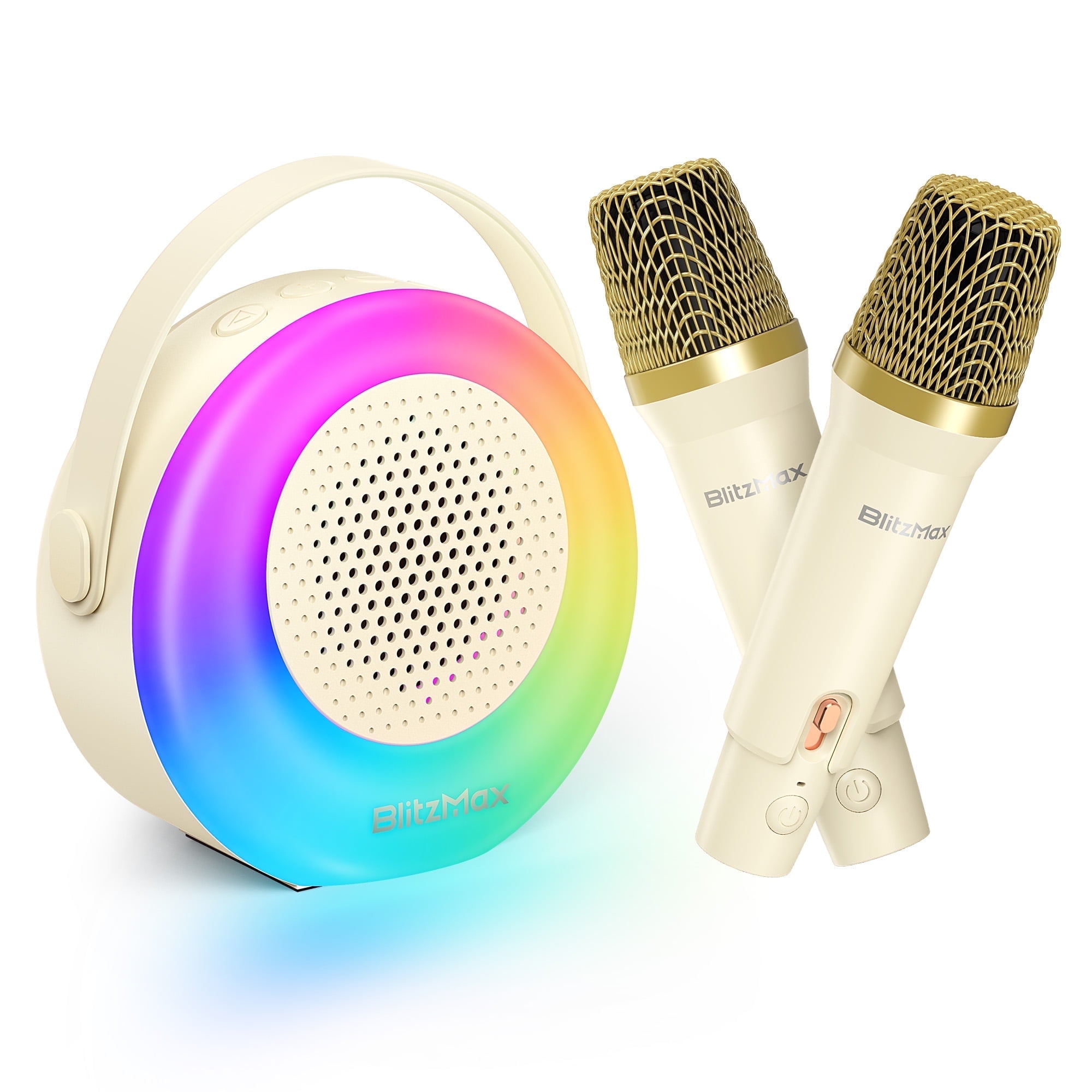 BlitzMax Mini Karaoke Machine for Kids, 2 Wireless Mic, bluetooth Karaoke Singing Speaker, Birthday Gifts, Christmas Gifts