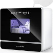 BLITZHOME Upgraded Portable Countertop Dishwasher, 9 Programs,5.2L Built-in Water Tank ,3-Spray Arms & 24H Timing,No Installation Needed