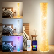 BLITZWILL Soft Light LED Floor Lamp RGB Color Changing 61'' Tall Corner Lamp ,Standing Lamp With Remote & Smart App Control, Music Sync, for Living Room Bedroom Game Room, Round