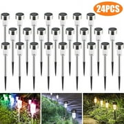 BLITZWILL Solar Lights Outdoor, 24Pack LED Waterproof Pathway Lights for Garden, Landscape, Path, Yard, Patio, White