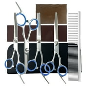 BLIWINPT 7-in-1 Dog Grooming Kit with Stainless Steel Scissors Professional Dog Grooming Scissors Ergonomic Dog Scissors for Grooming Perfect for Small and Large Dogs