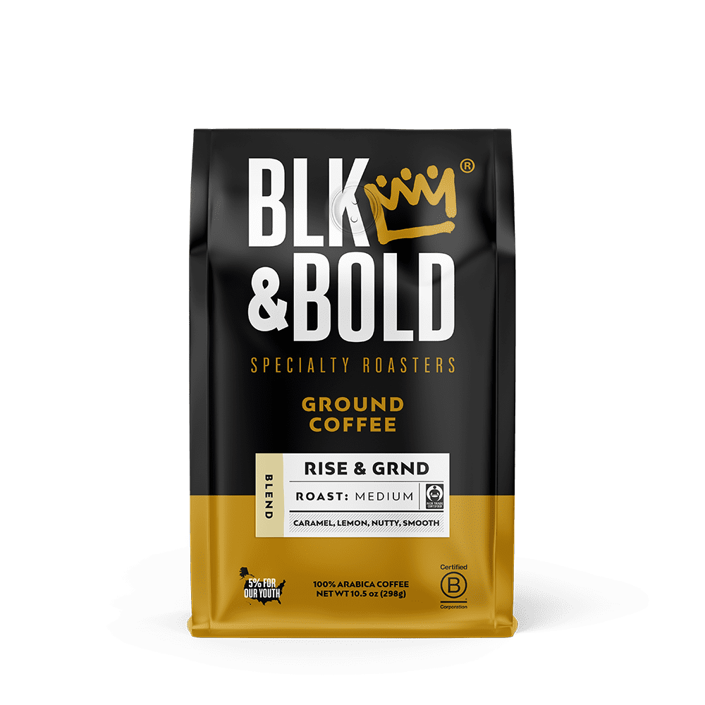 BLK & Bold Rise & GRND Blend, Medium Roast Ground Coffee - 10.5 oz