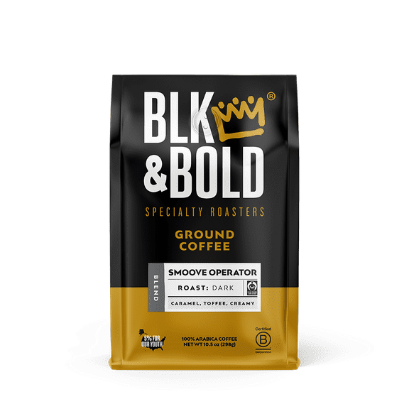 BLK & Bold Smoove Operator Blend, Dark Roast Ground Coffee - 10.5 oz