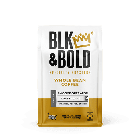 BLK & Bold Smoove Operator Blend, Dark Roast Whole Bean Coffee - 10.5 oz