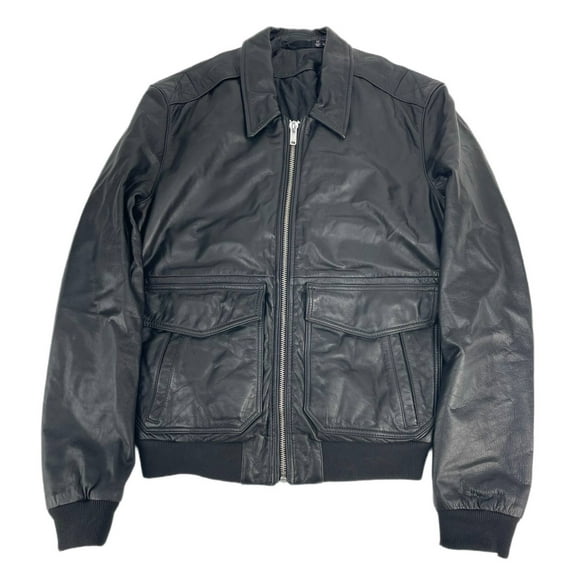 BLK DNM Men's Leather Jacket 80 #MKL11902, Black, Large