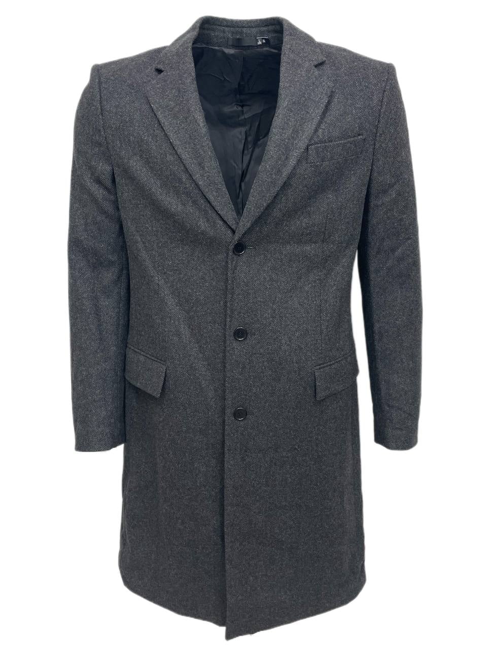 ジャケット・アウター BLKDNM WOOL LONG COAT BLKDNM LONG COAT BLK DNM Men's Wool Coat 1, Grey, Medium