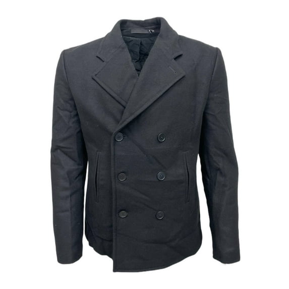 BLK DNM Men's Wool Coat 35 #MUW12102, Black, Medium