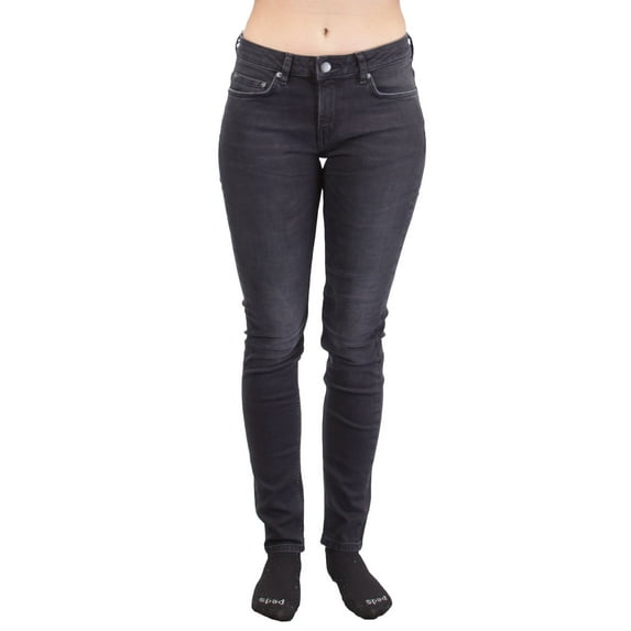 BLK DNM Women's Mid Low Rise Jeans, Basset Black, 28x30