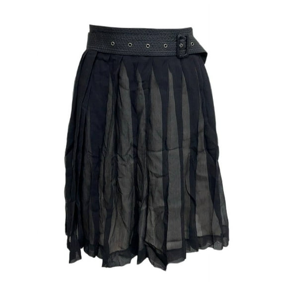 BLK DNM Women's Silk Knee Length Skirt 16, Black Bone, L