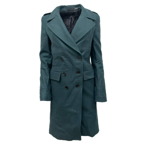 BLK DNM Women's Wool Coat 10 #WUW9401, Emerald, Small