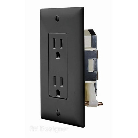 BLK DUAL OUTLET W/COV-PLATE