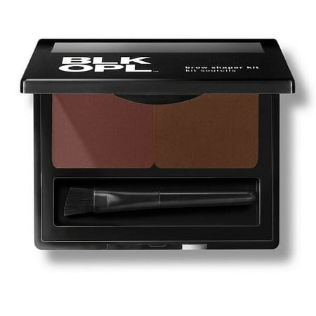BLK/OPL Brow Shaper Kit with Duo-Powder and Angle Brush, Deep Brown
