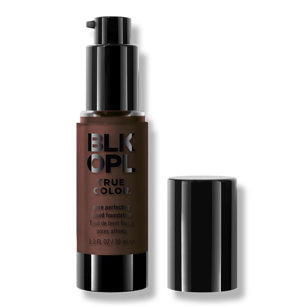 BLK/OPL True Color Pore Perfecting Liquid Foundation, Lightweight, Oil Free, Ebony Brown, 1 fl oz
