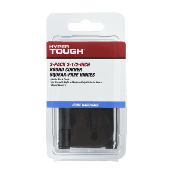 Hyper Tough 3-1/2 in. x 5/8 in. Black Squeak-Free Door Hinge, 3-Pack