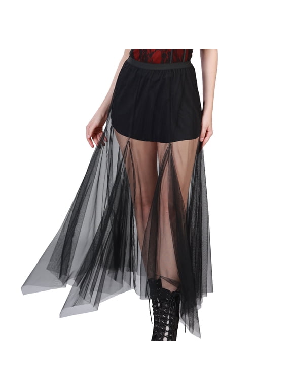 Sheer Skirt Costume Accessory for Adults, Black, L/XL, Halloween by Way To Celebrate