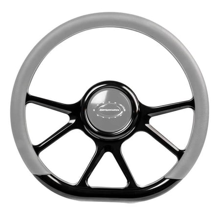 BLK29475 14 in. D-Shape Prism Steering Wheel, Black
