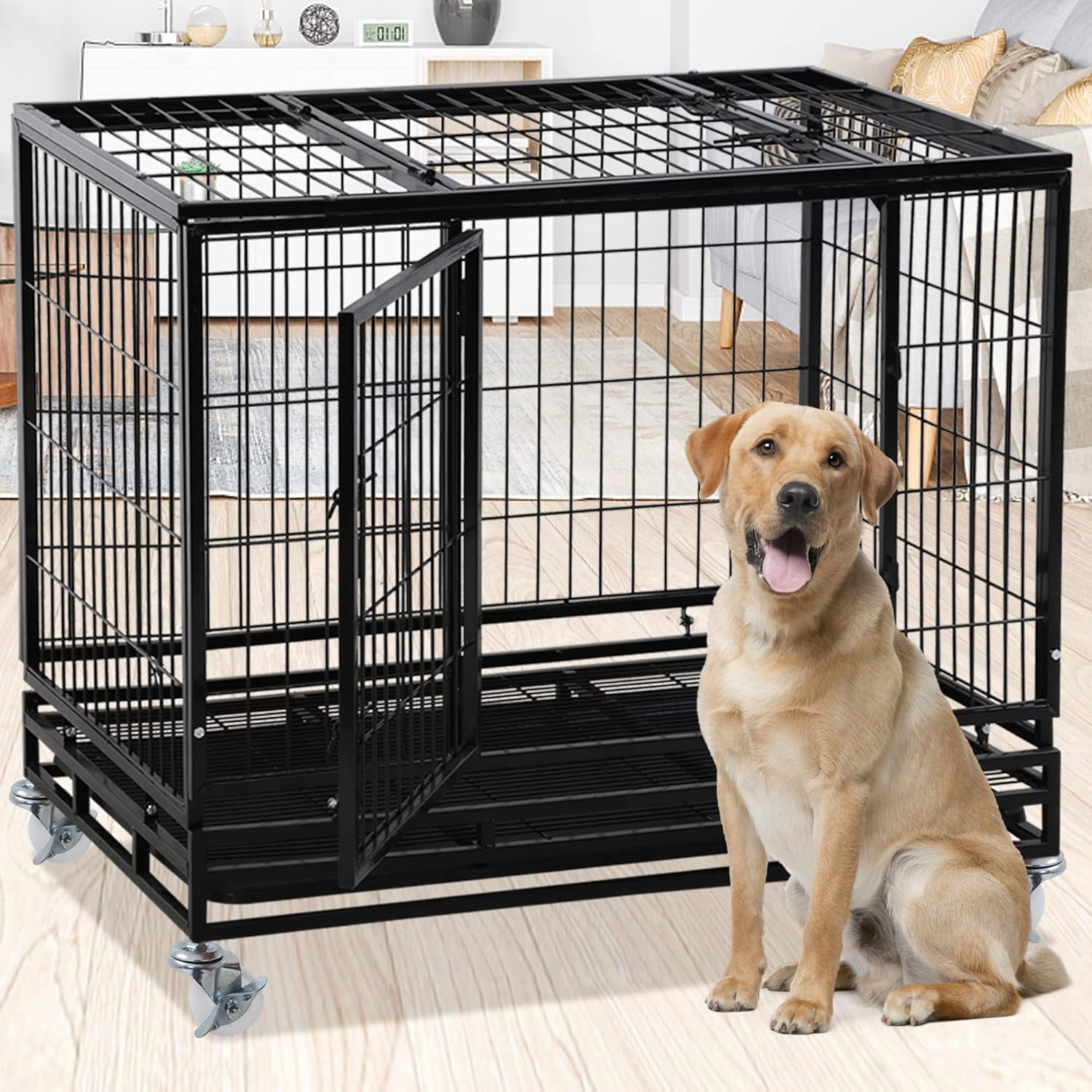 Curated visual reference: Blkmty 48 Dog Crate Heavy Duty Dog Cage Steel Larger Photo Inspiration