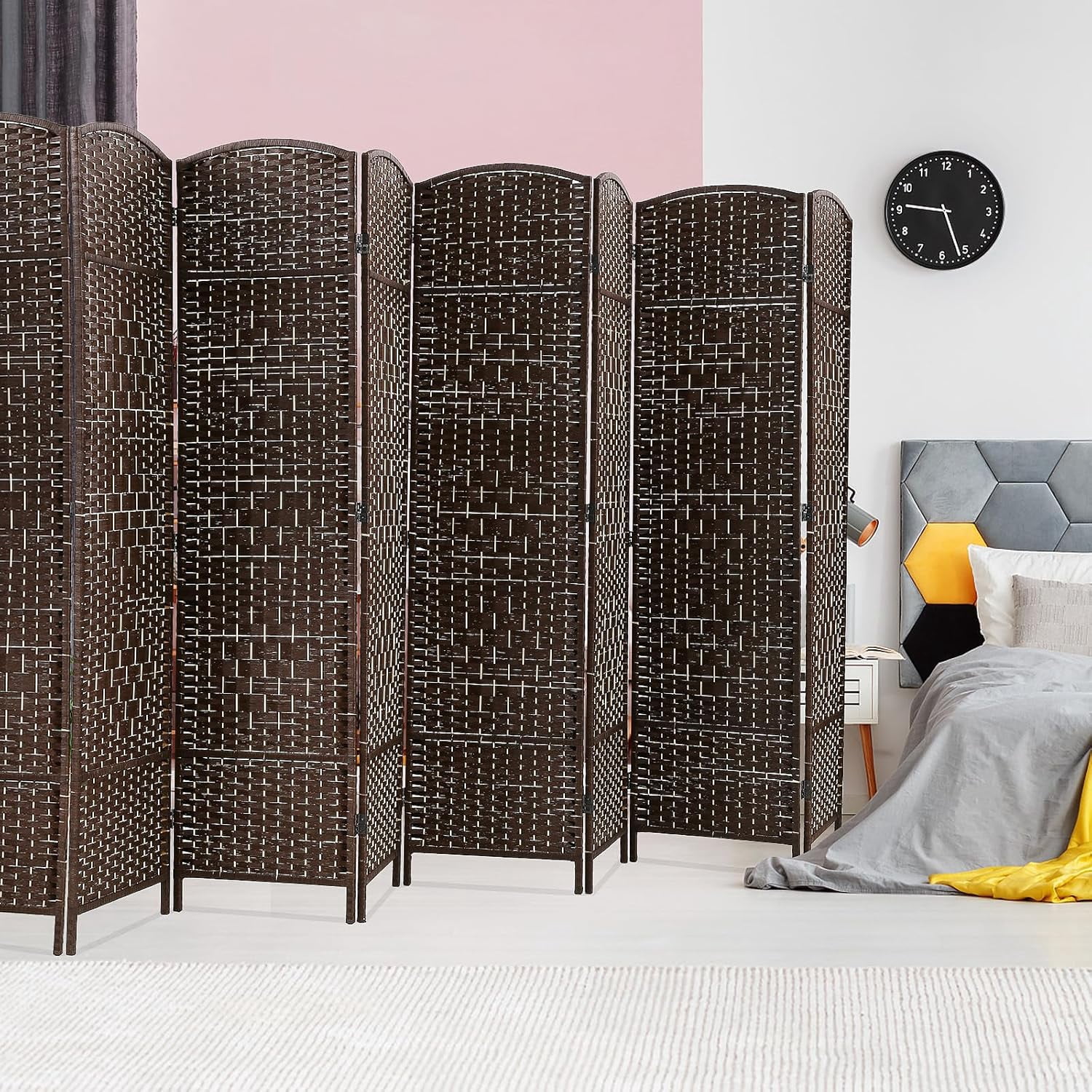 BLKMTY Room Dividers 8 Panel Room Screen Folding Privacy Screens Tall ...