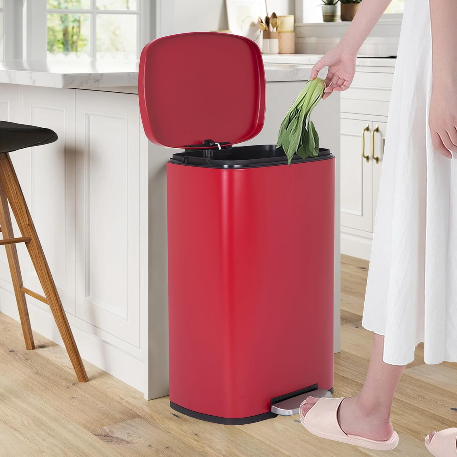 BLKMTY Trash Can 13 Gallon Kitchen Garbage Can with Lid for Office ...