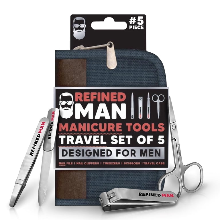 BLKSMITH Manicure and Pedicure Kit Set of 5 Manicure Kit for Men