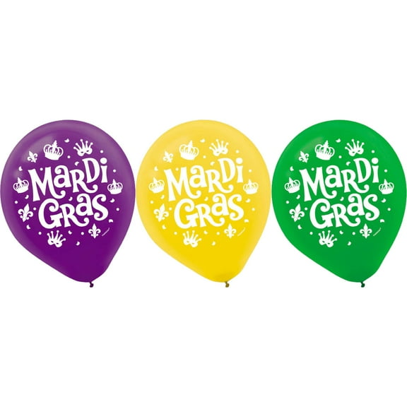 Mardi Gras Latex Balloons