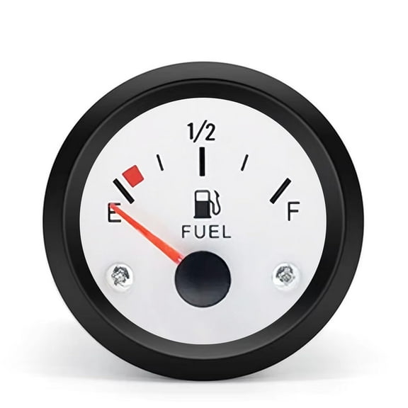 BLLYOGU 2" 52mm Fuel Level Gauge, 12V Fuel Tank Meter White LED with E-1/2-F Pointer for Car/Boat/Truck/Motorcycle