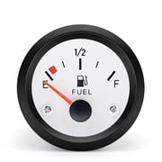 BLLYOGU 2" 52mm Fuel Level Gauge, 12V Fuel Tank Meter White LED with E-1/2-F Pointer for Car/Boat/Truck/Motorcycle