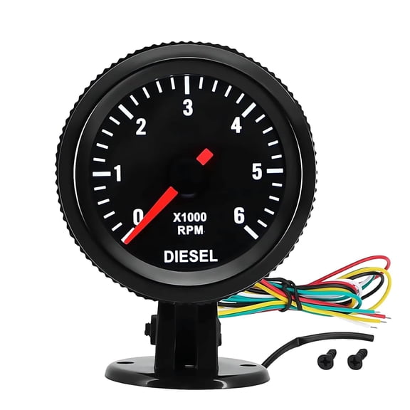 BLLYOGU Universal 2" Tachometer 6000 RPM Meter with Gauge Holder for 12V Diesel Car Engine 1-8 Cylinders
