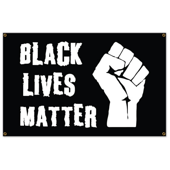 BLM Banner Black Lives Matter | 48" X 120" Banner | Protect your Business, Class Room, Office & Interior Surroundings | Made in The USA