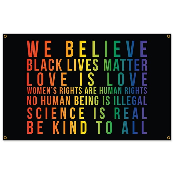 BLM Banner Black Lives Matter Be Kind To All | 48" X 120" Banner | Protect your Business, Class Room, Office & Interior Surroundings | Made in The USA