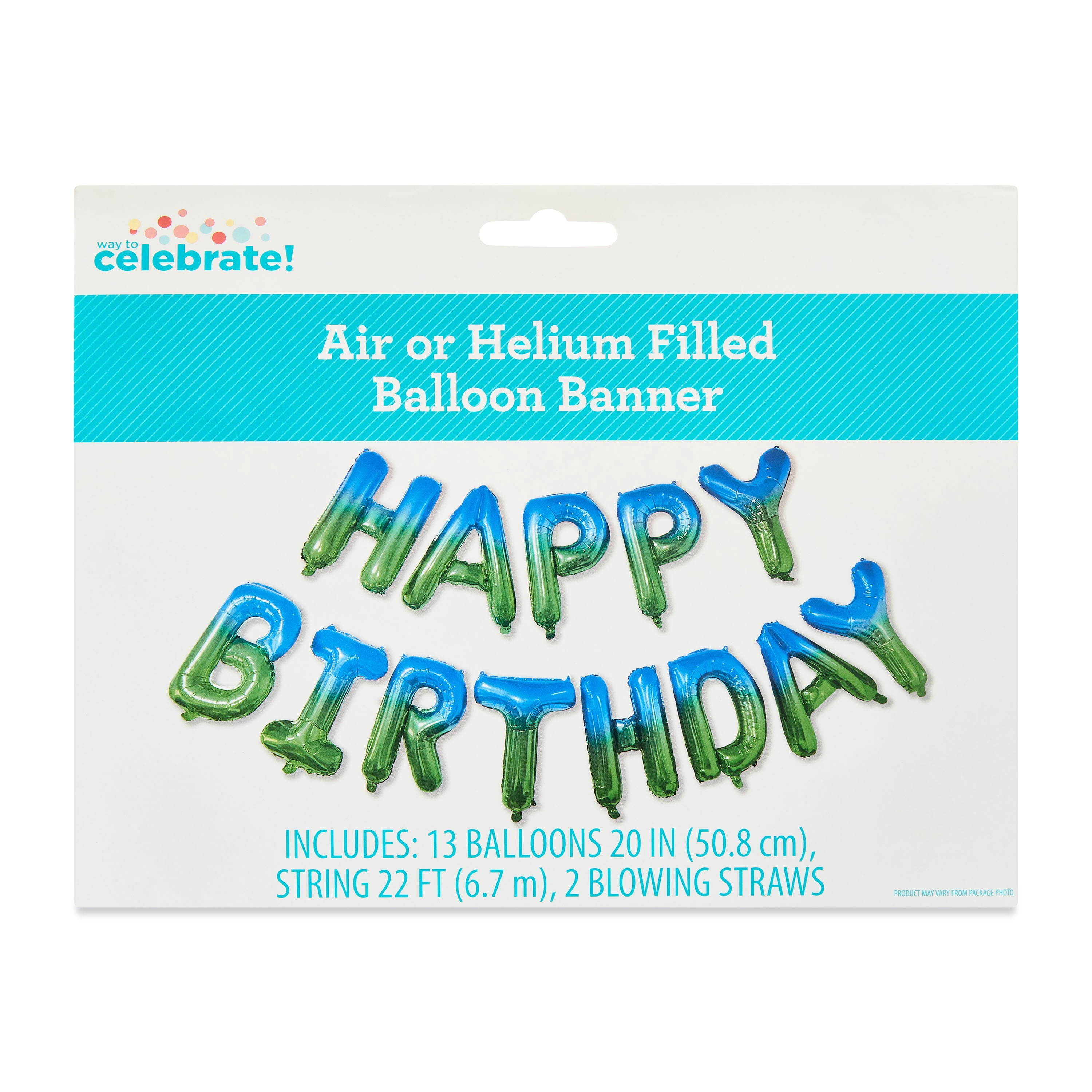 Palloncino Happy Birthday Blu DIWULI Con Coriandoli - Gonfiabile Ad Aria O Elio, Con Cannuccia Inclusa - Decorazione Compleanno