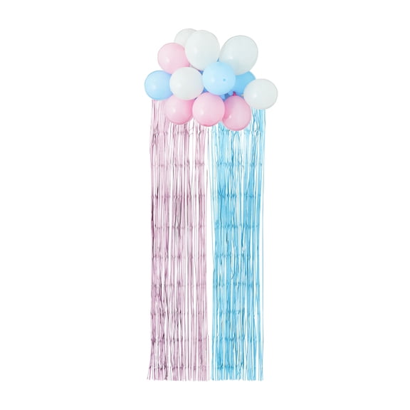 Pink/Blue Baby Shower Latex Balloon Door Fringe Decoration, 35" x 95", 17 Pieces, by Way To Celebrate