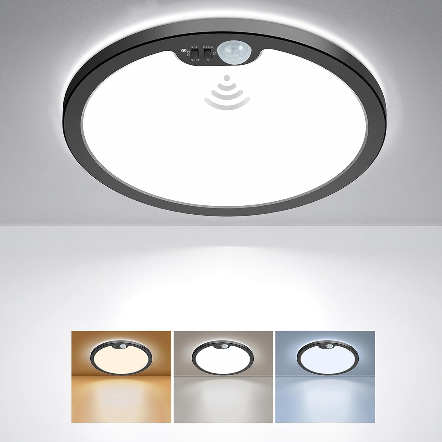 Sense Light BLNAN 12'' Motion Sensor Ceiling Light Wired,3000K/4000K/5000K ...