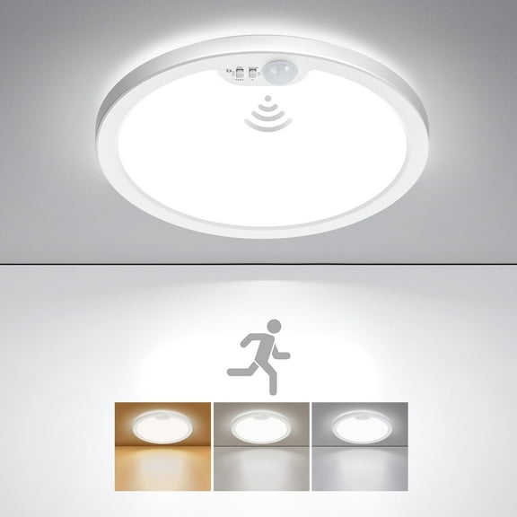 BLNAN 8.7'' Motion Sensor Ceiling Light Wired,3000K/4000K/5000K Selectable Infrared sensor LED Light, Motion Activated Light with Timer for Hallway, Garage