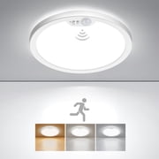 BLNAN 8.7 Motion Sensor Ceiling Light Wired,3000K/4000K/5000K Selectable Infrared sensor LED Light, Motion Activated Light with Timer for Hallway, Garage