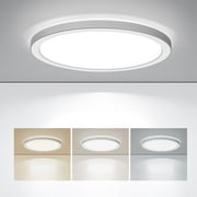 BLNAN 9'' LED Flush Mount Ceiling Light Fixture,18W 1800LM 3000K/4000K/5000K Ultra Thin Round White Lamp for Kitchen Porch Bedroom Hallway Stairwell Basement, Non-dimmable