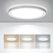 BLNAN 9'' LED Flush Mount Ceiling Light Fixture,18W 1800LM 3000K/4000K/5000K Ultra Thin Round White Lamp for Kitchen Porch Bedroom Hallway Stairwell Basement, Non-dimmable