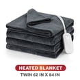 thumbnail image 1 of Sunbeam Heated Electric Microplush Bed Blanket, Greystone, Twin Size, 12 Heat Settings, 62 x 84 in, 1 of 12