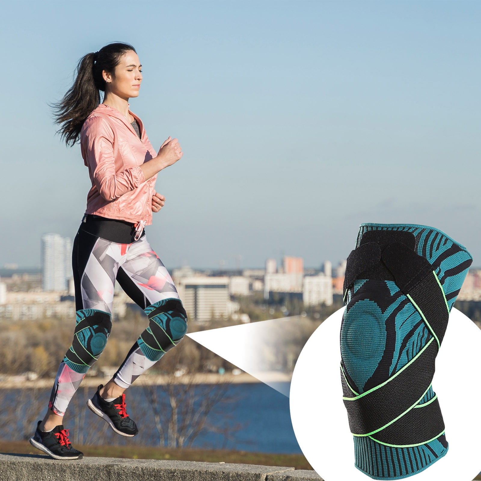 BLNVKOP Breathable Nylon sports knee pads - essential protective gear for basketball, football, running and fitness