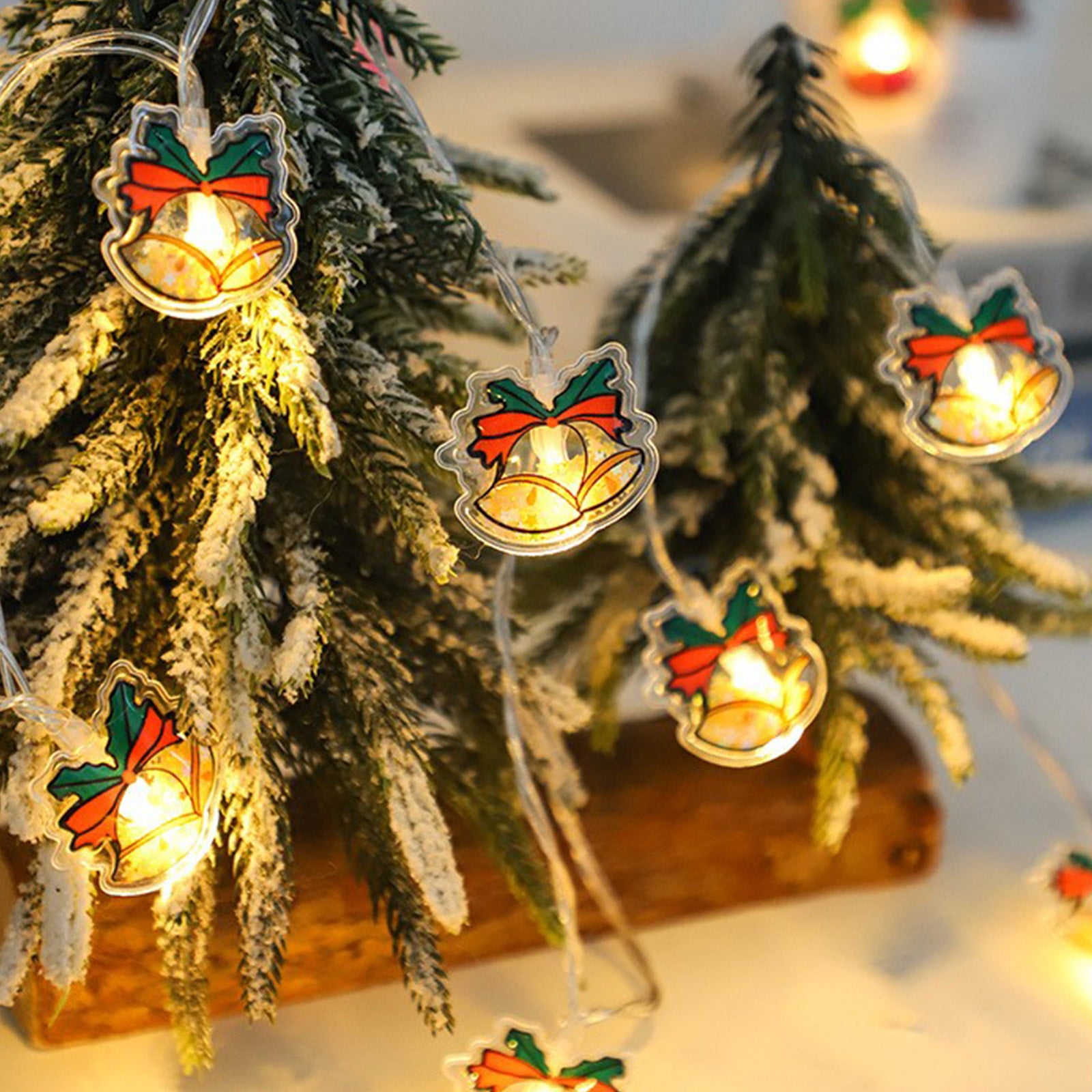 BLNVKOP Christmas Decorations LED Bell Lights String Decorations Shop