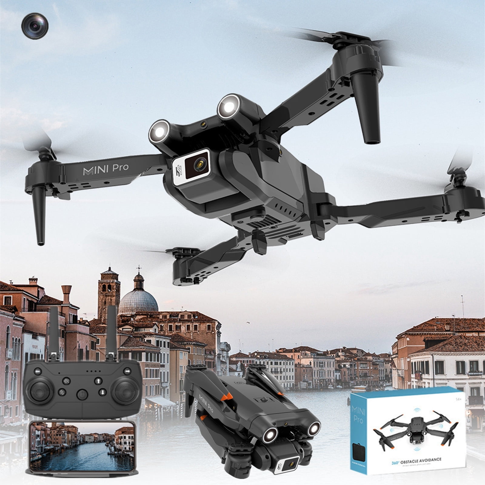 Headless Camera BLNVKOP Drone With 1080P HD FPV Camera Remote Control Toys Gifts For ...