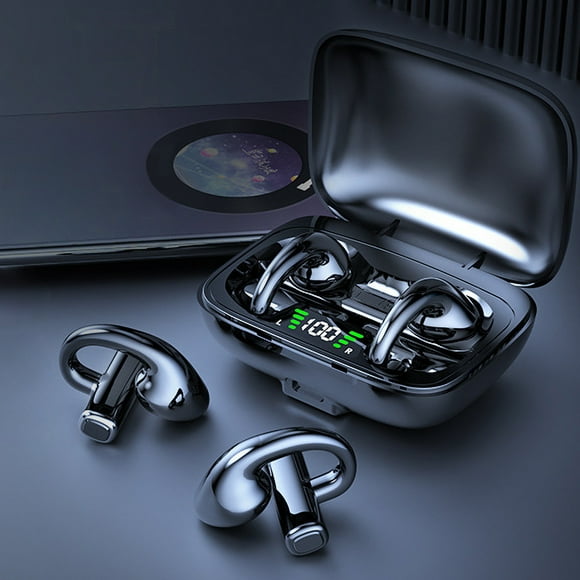 BLNVKOP Hot Sale Popular Clip On Ear Earbuds Earphones Wireless Bone-conduction No Pain In The Ear Wearing HIFI Lossless Stereo Audio Digital Display Headset