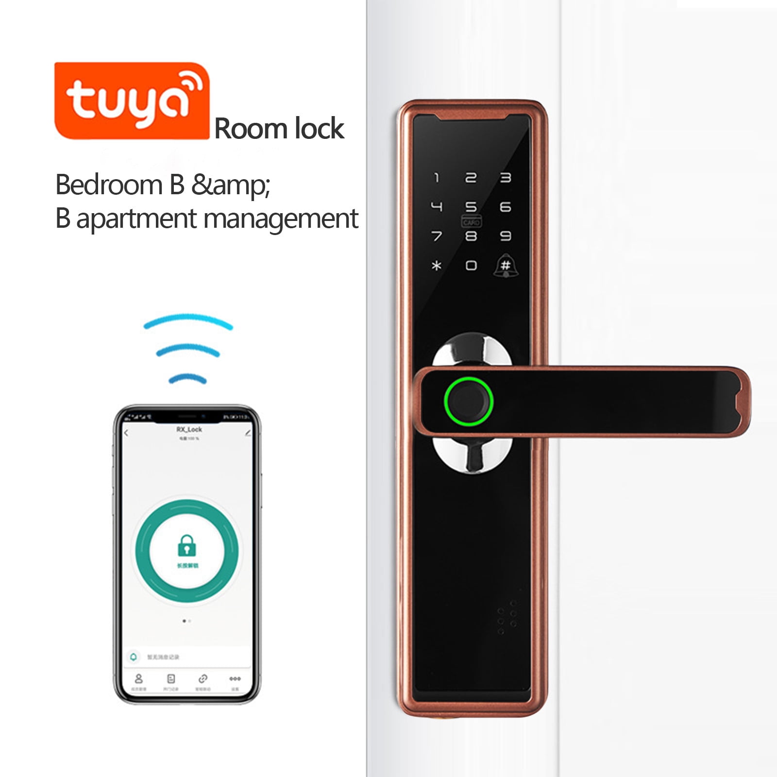 BLNVKOP Smart Door Lock, Keyless Fingerprint &Touchscreen ,Secure ...