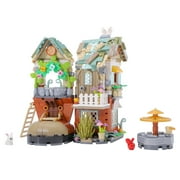 Hikoshi Acrylic Wood Display Case with LED for Mini Building Block Collectibles, 7.88" x 3.94"x7.09"