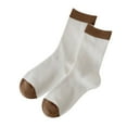 thumbnail image 1 of BLOCLOALO 1 Pc Short Socks Women Crew Socks Women Autumn and Winter Pile Pile Socks in the Tube Socks Brown Retro Striped Socks Polyester Socks Thick Comfortable Socks Warm Socks B One Size, 1 of 3